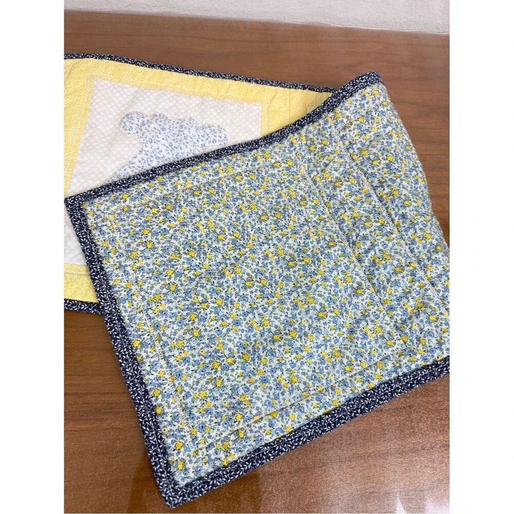 Handmade Yellow Quilted Sundress Wall Hanging Table Runner 12x42